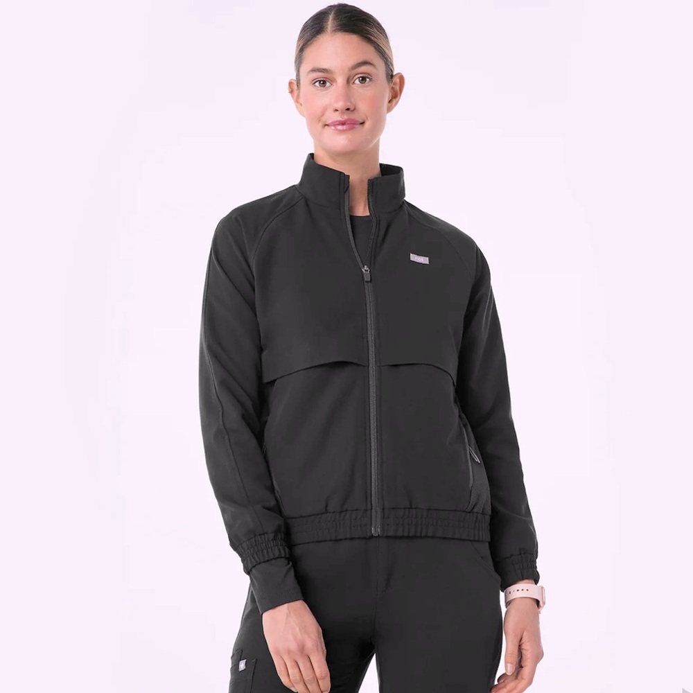 Figs Sydney Scrub Jacket in Black